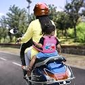 MOMITTLE Baby Two Wheeler Safety Belt For Kids | Baby Safety Products | Baby Holder For Bike | 2 Wheeler Safety Belt For Kids | Double Buckles For Extra Safety, Pink, Pack Of 1
