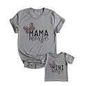 Mommy and Me Matching Shirt Outfit Mama Mini Leopard Love Heart Tshirt Mom Daughter Family Matching Set Clothes