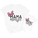 Mommy and Me Matching Shirt Outfit Mama Mini Leopard Love Heart Tshirt Mom Daughter Family Matching Set Clothes