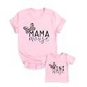 Mommy and Me Matching Shirt Outfit Mama Mini Leopard Love Heart Tshirt Mom Daughter Family Matching Set Clothes