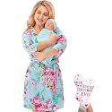 Mommy and Me Robe and Swaddle Set | Maternity Robe Matching Baby Girl, Boy