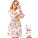 Mommy and Me Robe and Swaddle Set | Maternity Robe Matching Baby Girl, Boy