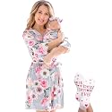 Mommy and Me Robe and Swaddle Set | Maternity Robe Matching Baby Girl, Boy
