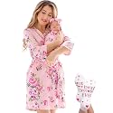 Mommy and Me Robe and Swaddle Set | Maternity Robe Matching Baby Girl, Boy