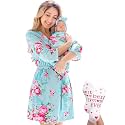 Mommy and Me Robe and Swaddle Set | Maternity Robe Matching Baby Girl, Boy