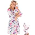 Mommy and Me Robe and Swaddle Set | Maternity Robe Matching Baby Girl, Boy