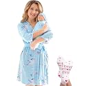 Mommy and Me Robe and Swaddle Set | Maternity Robe Matching Baby Girl, Boy