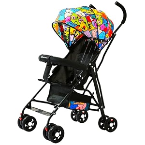 premium baby stroller lightweight foldable travel stroller for kids 6 months to 4 years  360  shock-absorbing wheels uv protection canopy bottle holder storage basket cartoonsplash