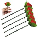 MOMOMAGE 5 Pcs Folding Rose Appearing Rose Magic Prop Easy to do Magic Tricks Silk to Rose Flower Magic Accessories Gimmick Illusion