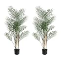 momoplant 2Pcs Artificial Palm Trees 4FT Faux Tropical Areca Floor Plant in Pot with Lifelike Leaves for Home Office Decor