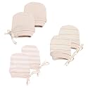 MOMSMENU Newborn Mittens No Scratch baby mitts with string 3 Pack 0-12month