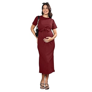 MomToBe Womens Bodycon Calf Length Polyester Maternity