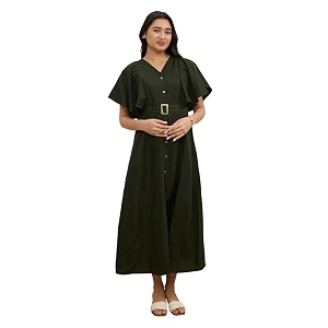 MomToBe Womens Cotton Maternity Dress Nursing