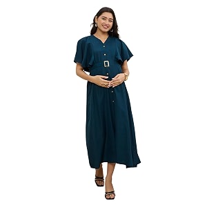 MomToBe Womens Cotton Maternity Dress Nursing