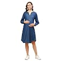 MomToBe Women39s Denim Maternity Dress with Zippers