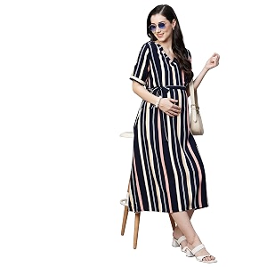 MomToBe Womens Fit and Flare Calf Length