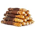 MON2SUN Dog Treats, 5 Inch Triple Flavor Wrapped Rawhide Sticks, 10.58oz