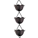 Monarch Rain Chains Aluminum Lotus Black Rain Chains for Gutters – 8.5 ft Black Decorative Rainchain Outdoor Durable Heavy Duty Gutter Chain Downspout, Modern Rainchains for Outside