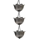 Monarch Rain Chains Aluminum Lotus Pewter Rain Chains for Gutters – 8.5 ft Pewter Decorative Rainchain Outdoor Durable Heavy Duty Gutter Chain Downspout, Modern Rainchains for Outside
