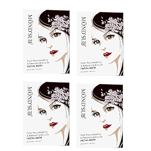 mond39sub pure rejuvenatingrenewing amp moisturizing beauty instant face sheet facial mask for glowing skin for women and men pack of 4
