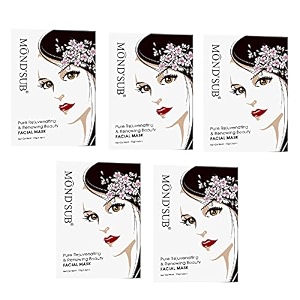 mond39sub pure rejuvenatingrenewing amp moisturizing beauty instant face sheet facial mask for glowing skin for women and men pack of 5