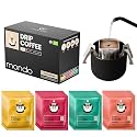 Mondo Drip Coffee Mix (20 Pack) USDA Organic - Variety Pack, Single Serve, Pour Over Pouch Bags, Pre-Filled 100% Arabica, Medium Roast