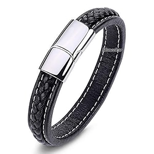 moneekar jewels leather stainless steel bracelet for boy39s amp men39s