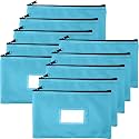 Money Bank Deposit Bag with Zipper, Cash Pouch, Light blue, 11x6 in, (10)