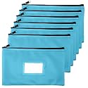 Money Bank Deposit Bag with Zipper, Cash Pouch, Light blue, 11x6 in, 7 Pack