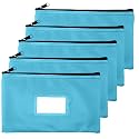 Money Bank Deposit Bag with Zipper, Cash Pouch, Light blue, 11x6 in, 5 Pack