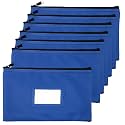 Money Bank Deposit Bag with Zipper, Cash Pouch, Sky Blue, 11x6 in, 7 Pack