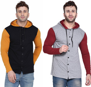 money leaf men self design solid casual multicolor shirt