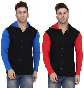money leaf men solid casual multicolor shirt