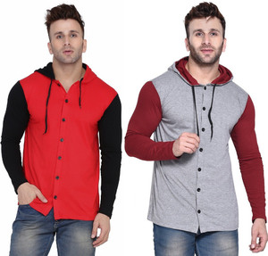money leaf men solid casual multicolor shirt