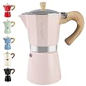 Mongdio Moka Pot Stovetop Espresso Maker, 12 Espresso Cup, 20 oz Pink