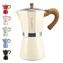 Mongdio Moka Pot Stovetop Espresso Maker, 9 Espresso Cup, 15 oz White