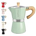 Mongdio Moka Pot Stovetop Espresso Maker, 6 Espresso Cup, 10 oz Green