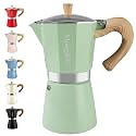 Mongdio Moka Pot Stovetop Espresso Maker, 12 Espresso Cup, 20 oz Green