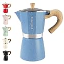 Mongdio Moka Pot Stovetop Espresso Maker, 9 Espresso Cup, 15 oz Blue