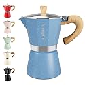 Mongdio Moka Pot Stovetop Espresso Maker, 6 Espresso Cup, 10 oz Blue