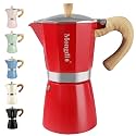 Mongdio Moka Pot Stovetop Espresso Maker, 12 Espresso Cup, 20 oz Red