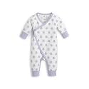 monica + andy Kimono Tie Long Sleeve One Piece, 100% Organic Baby Clothes for Girls & Boys, Preemie, Newborn & Infant