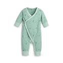 monica + andy Kimono Tie Long Sleeve One Piece, 100% Organic Baby Clothes for Girls & Boys, Preemie, Newborn & Infant