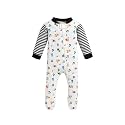 MONICA + ANDY One Piece Baby Pajamas, 100% Organic Baby Clothes for Girls and Boys, Sizes For Newborn and Infant