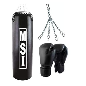 monika sports 3 feet unfilled punching bag with boxing gloves boxing kit