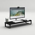 Monitor Stand Wooden | Monitor Stand Riser | PC Stand For Desktop Table | Heavy Hold, Non Slip, Material: Particle Board Wooden Black