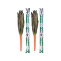 Monkey 555 VVV V-Shaped Grass Broom - Pack of 2 | Natural Garo-Hill Grass | Thick & Tall | Sleek Virgin Plastic Handle | Fast, Eco-Friendly Sweeping| Unique V Shape Handle Spreads Grass Evenly