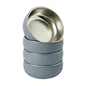 Monkey Proof™ Non-Toxic Stainless Steel Child Bowl 5” with Non-Slip Silicone Shell, (Set of 4 bowls) Unbreakable, Mess Free Feeding for Babies, Toddlers, Kids, BPA free (Misty Blue)