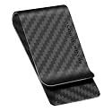 MONOCARBON Carbon-Fiber-Money-Clip-for-Men, Minimalist-Money-Holder for Cash, High Elastic Carbon-Fiber-Wallet, Slim and Durable