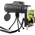 Monocular Telescope,40X60 High Power HD Monocular with Smartphone Holder & Tripod Waterproof with for Bird Watching Camping Hiking Match Traveling